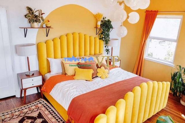 Sơn phòng ngủ màu vàng cam  