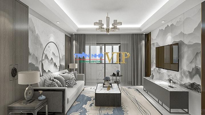 Mẫu trần thạch cao phòng khách 30m2  