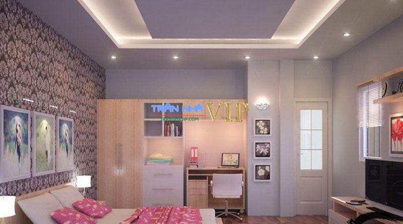 Trần thạch cao phòng ngủ chung cư 